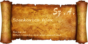 Szenkovics Alex névjegykártya