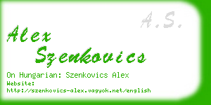 alex szenkovics business card